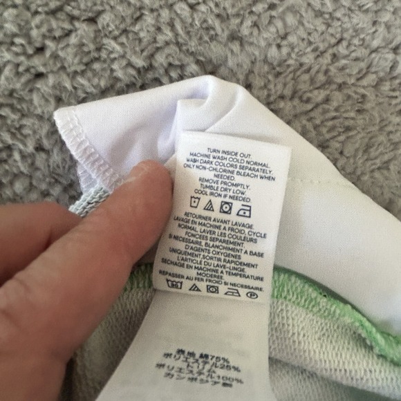 Lands End x Draper James Girls M Cotton Blend Green Navy Floral Pullover Pockets - Picture 5 of 5